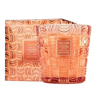 Voluspa Spiced Pumpkin Latte Dreidocht Glas Product - Box