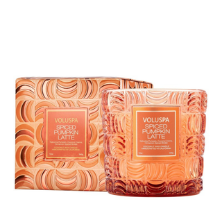 Voluspa Spiced Pumpkin Latte Luxe Glas Product - Box