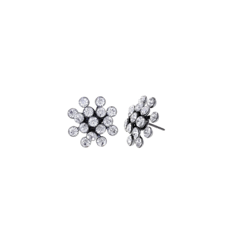 Fireball Ohrstecker Crystal Silber antik 16 mm