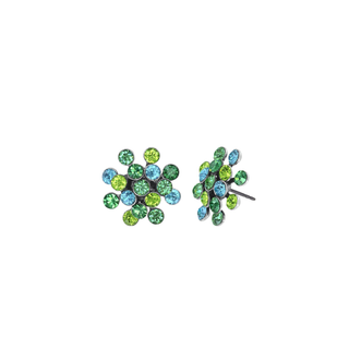Fireball Ohrstecker Light Green Silber antik 16 mm